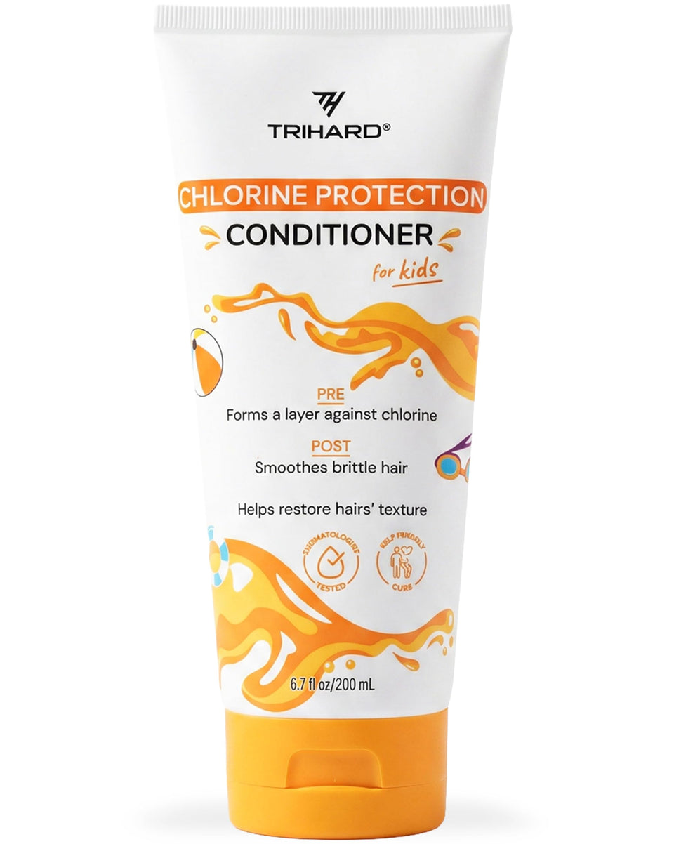 TRIHARD front packaging of kids conditioner shows child-safe protection