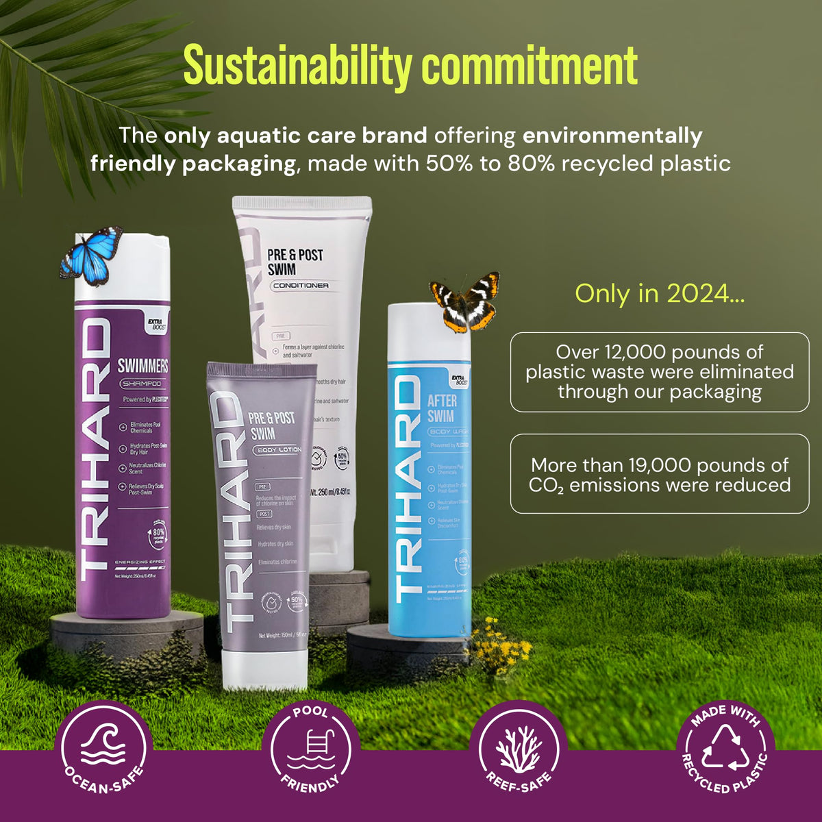 TRIHARD natural ingredients display red algae and minerals for hydration