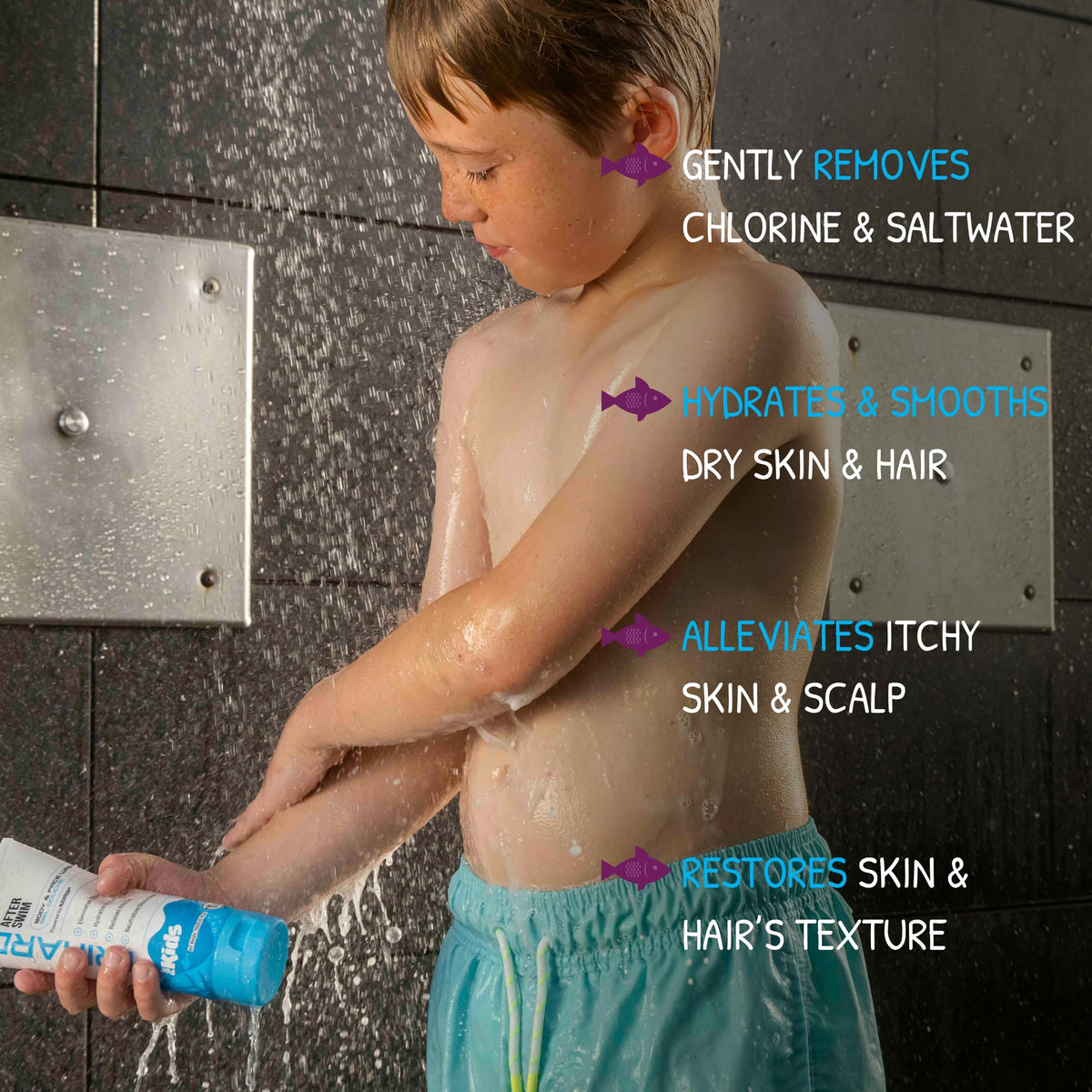 TRIHARD shampoo texture close-up, shows gentle lather and detangling benefit