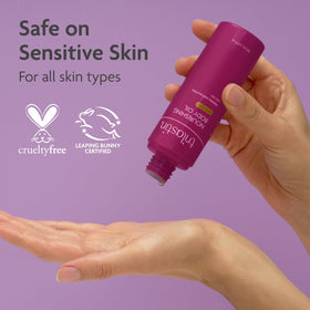 Close-up of smooth hydrated skin after TriLASTIN use showing visible softness benefit