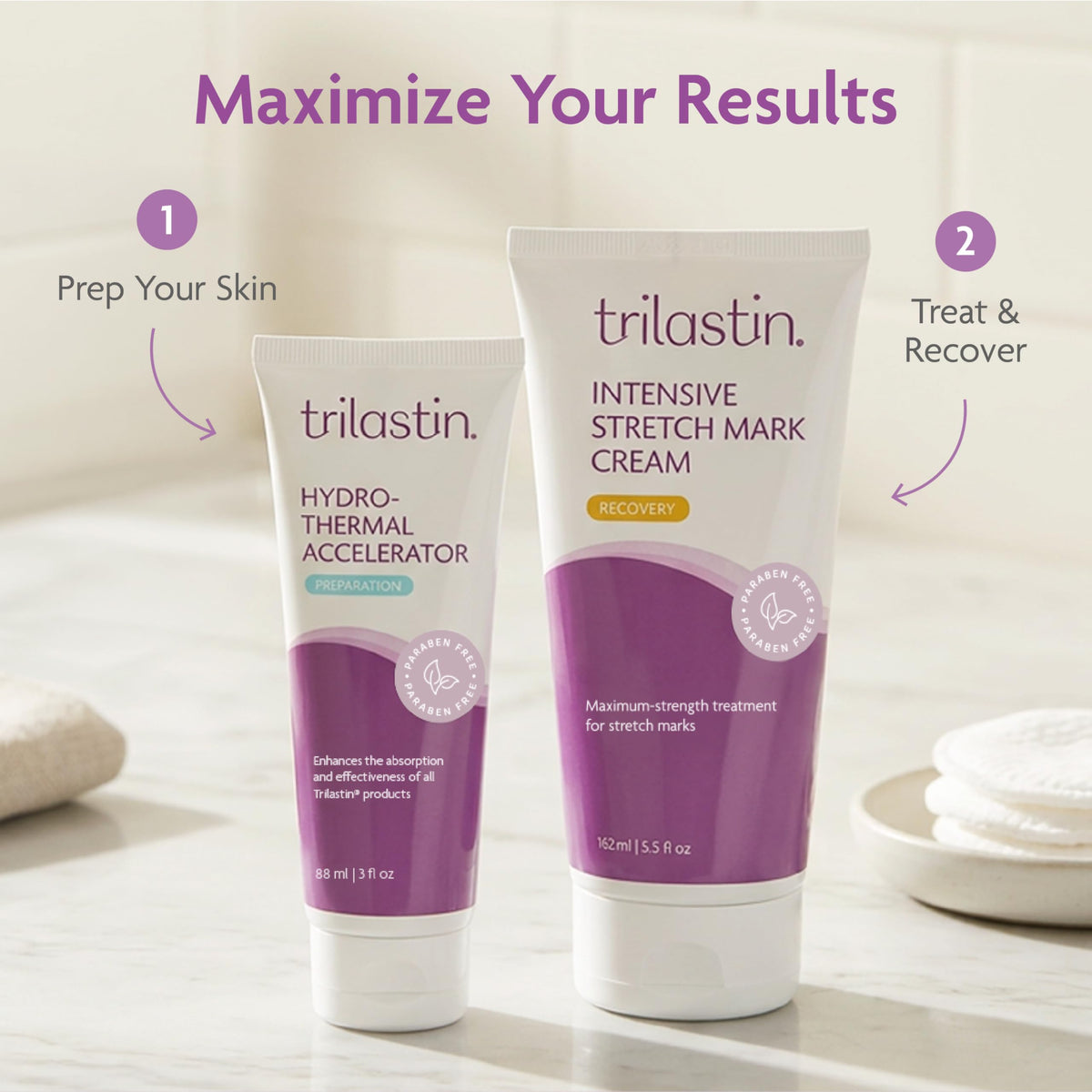 TriLASTIN ingredient label close-up listing niacinamide and vitamins for support