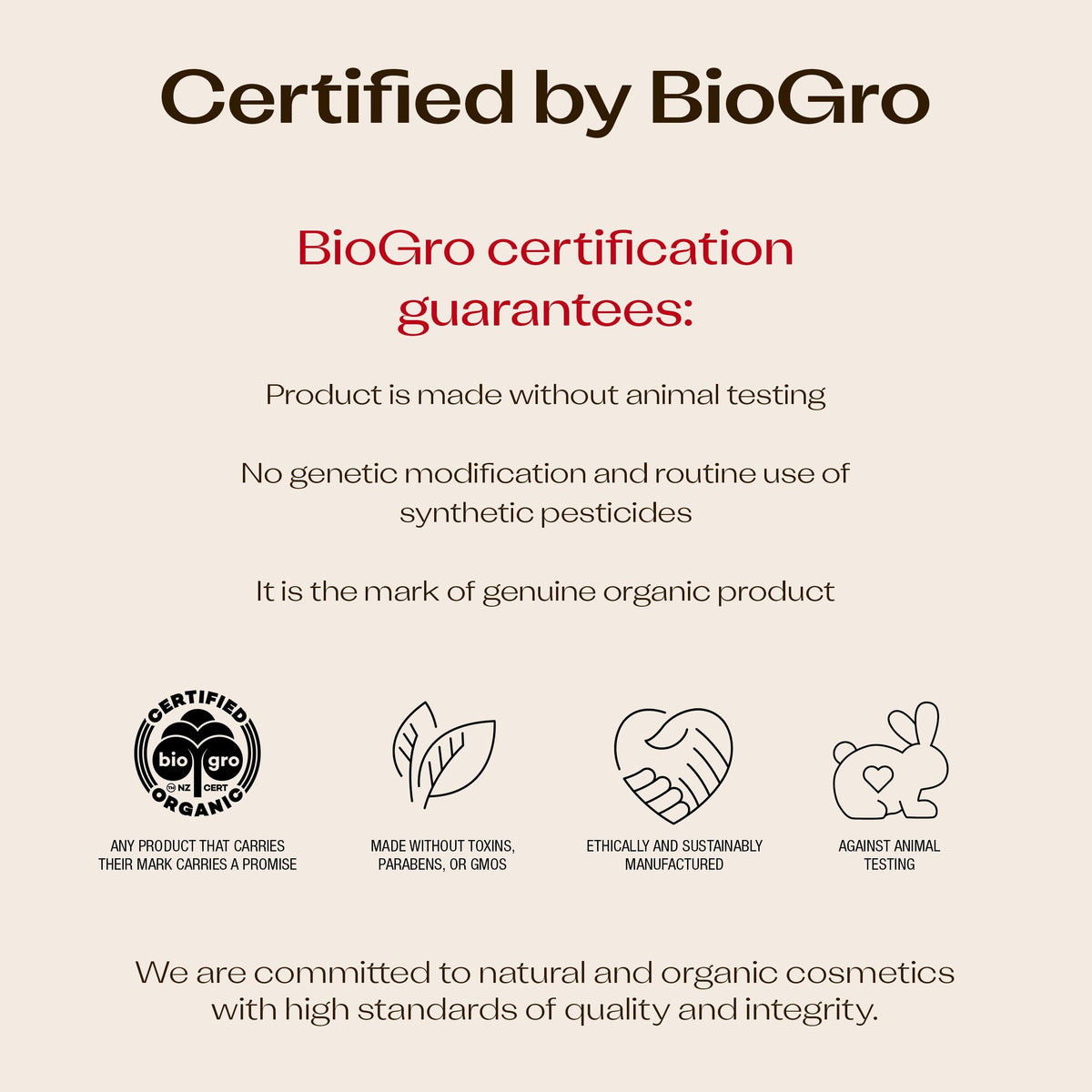Close-up of Trilogy label and ingredients conveying natural purity benefit
