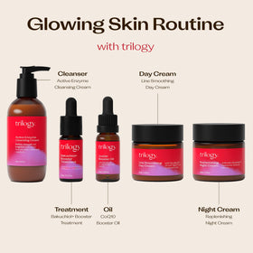 Trilogy 20 ml bottle next to coin for size comparison and travel-friendly benefit