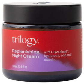 Trilogy front jar showing product branding and compact size benefits