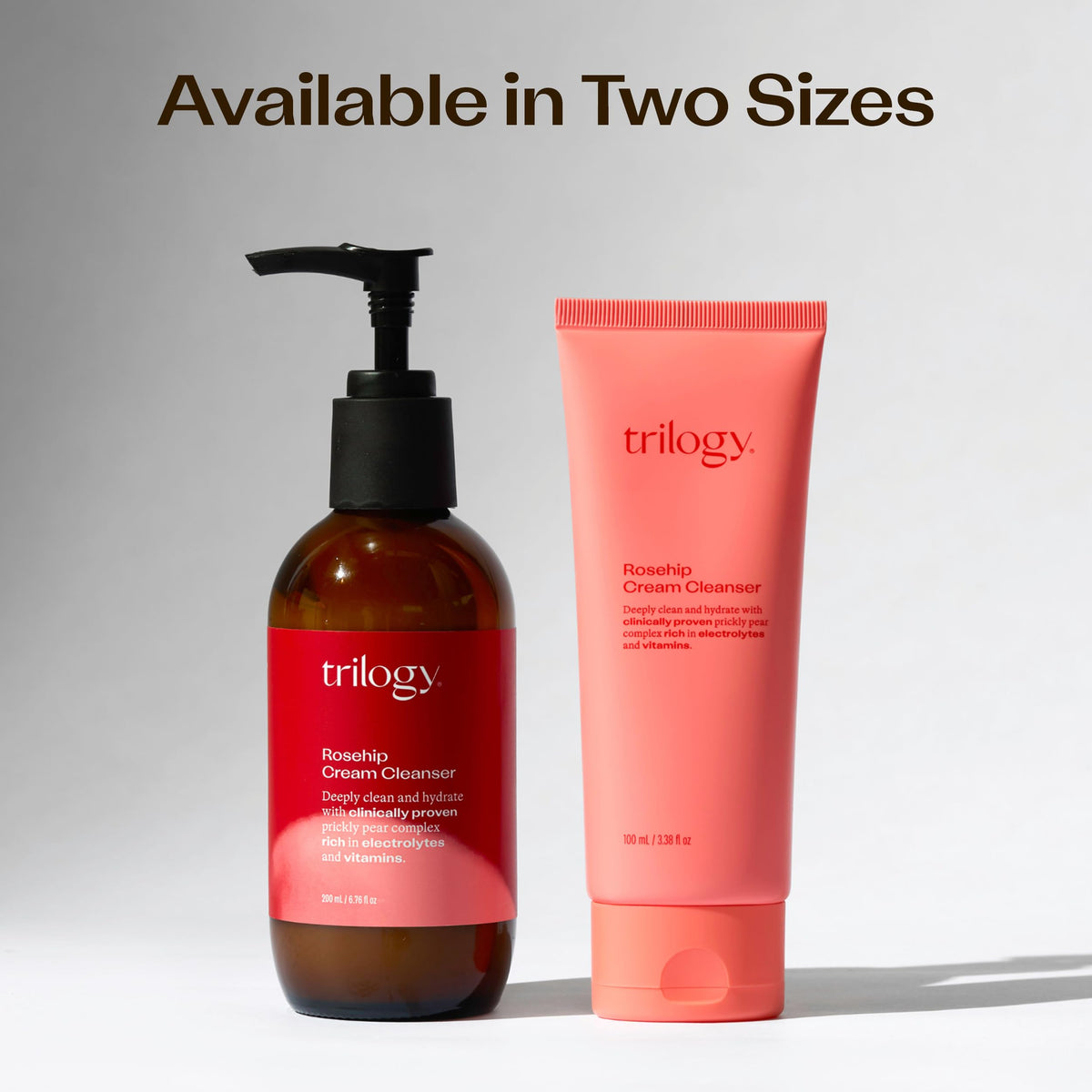 Trilogy being rinsed from face showing effective makeup removal and comfortable finish