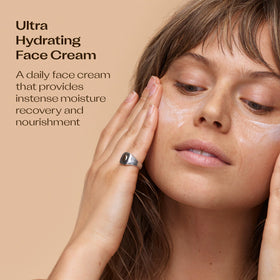 Trilogy texture close-up highlighting cream consistency and fast absorption benefit