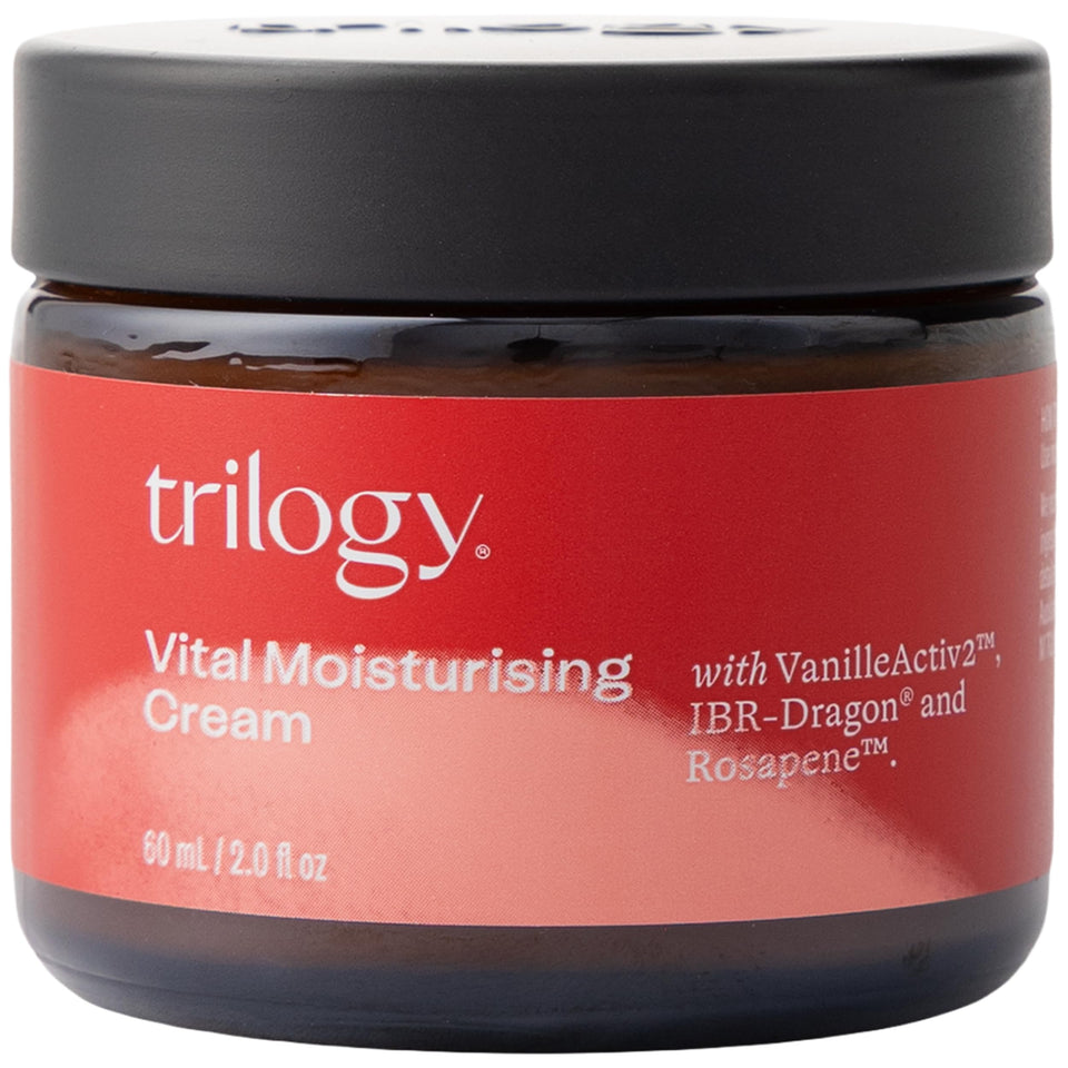 Trilogy jar front view showing label and packaging for clear product identification and trust
