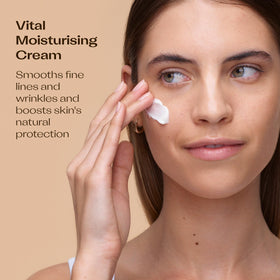 Trilogy cream open jar close-up showing silky texture for rich hydration benefit