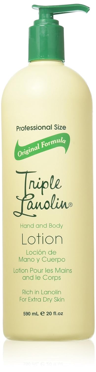 Triple Lanolin front bottle showing label and 20 oz size, professional hydration benefit