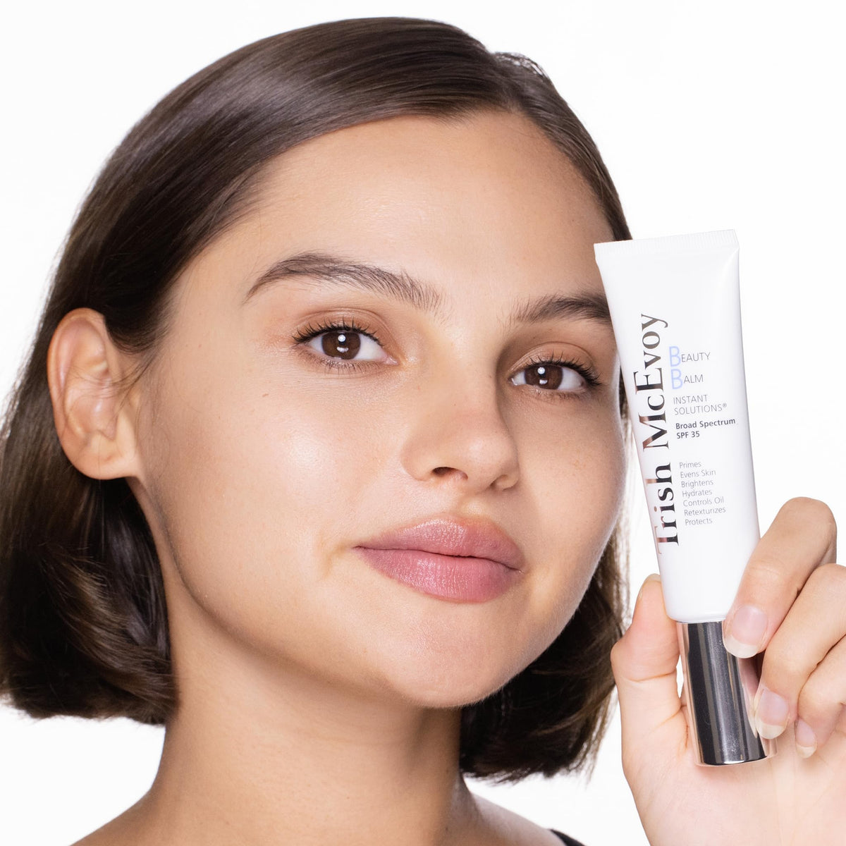 Trish McEvoy Beauty Balm in morning bathroom setting, simplifies daily prep