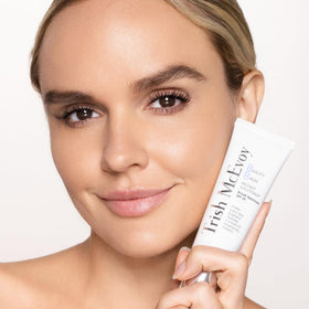 Trish McEvoy beauty balm on vanity showcasing everyday skincare routine