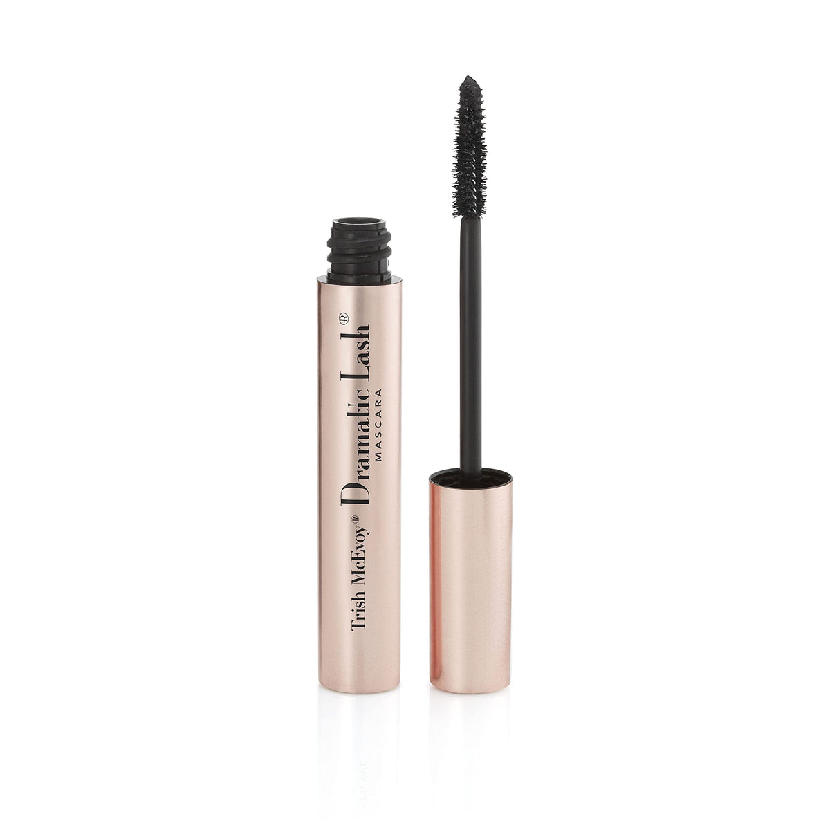 Trish McEvoy mascara tube front view showing sleek packaging and product benefit