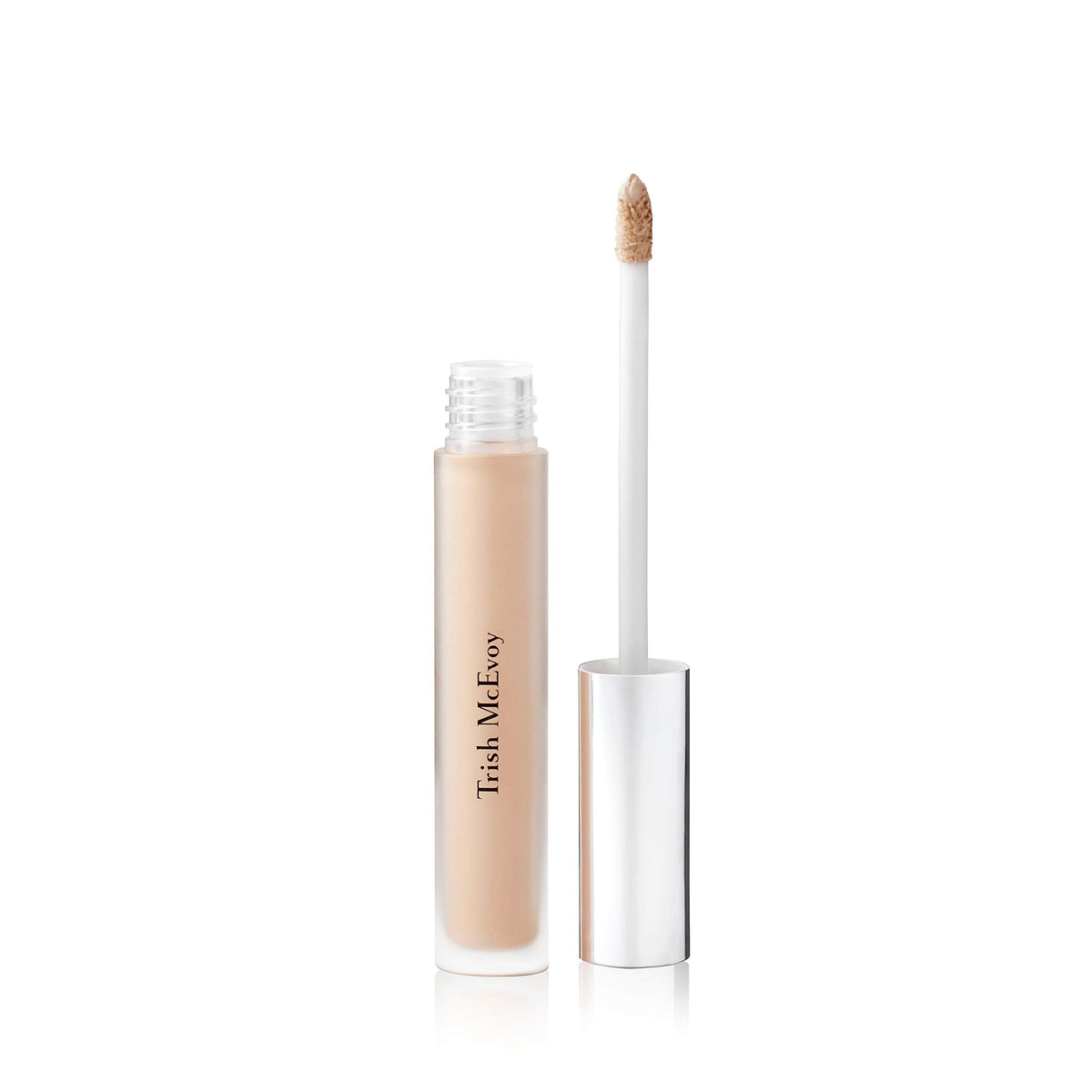 Trish McEvoy product front packaging showing shade Bare and clear labeling benefit