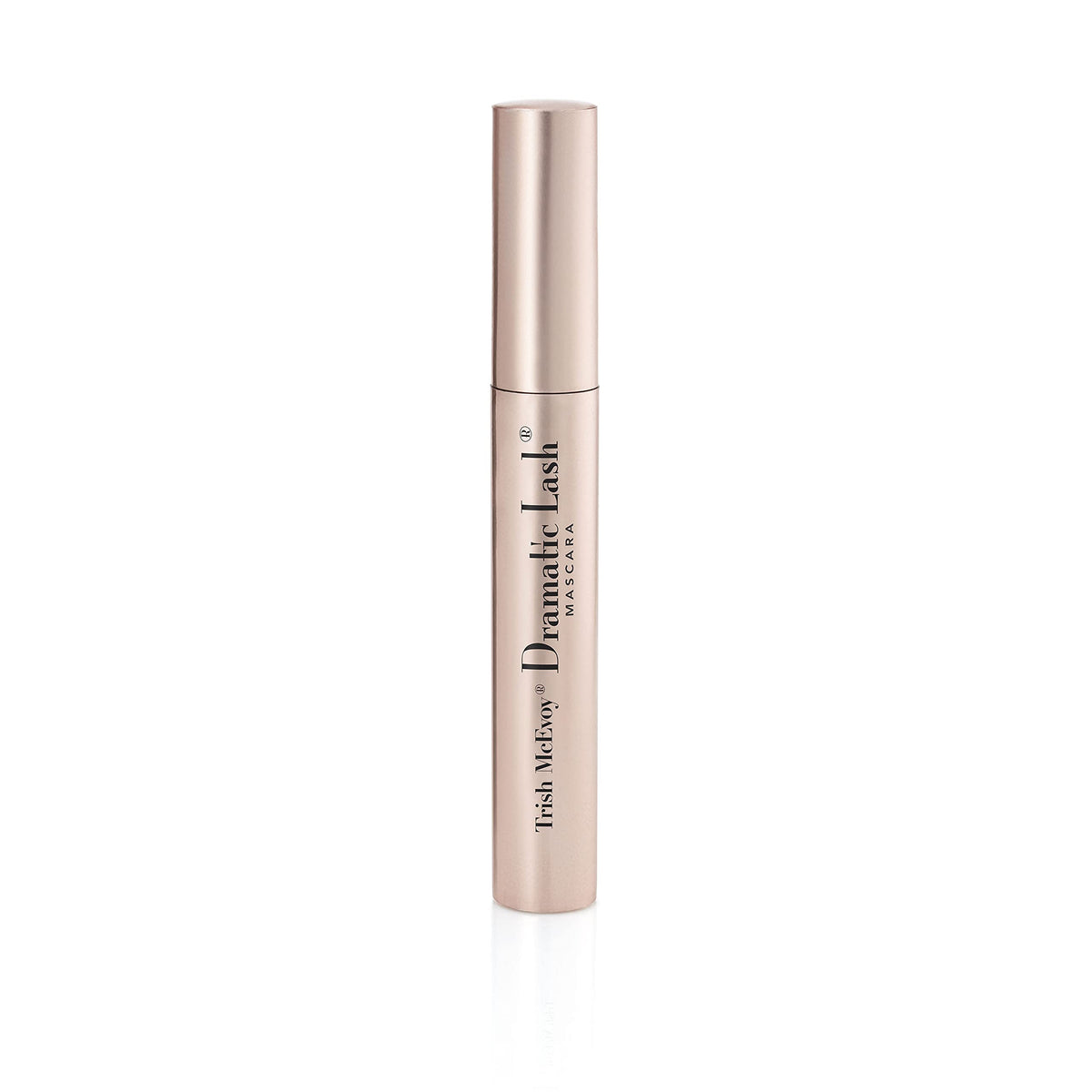 Trish McEvoy mascara beside a hand to show 0.32 oz scale and portability