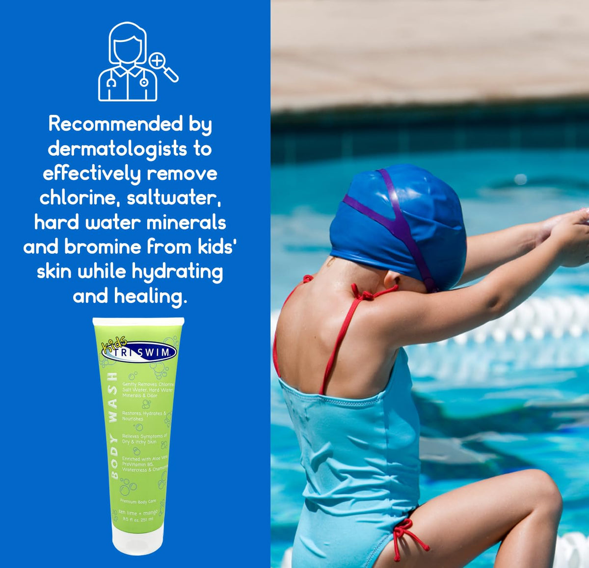 TRISWIM creamy lather texture highlighting gentle moisturizing action