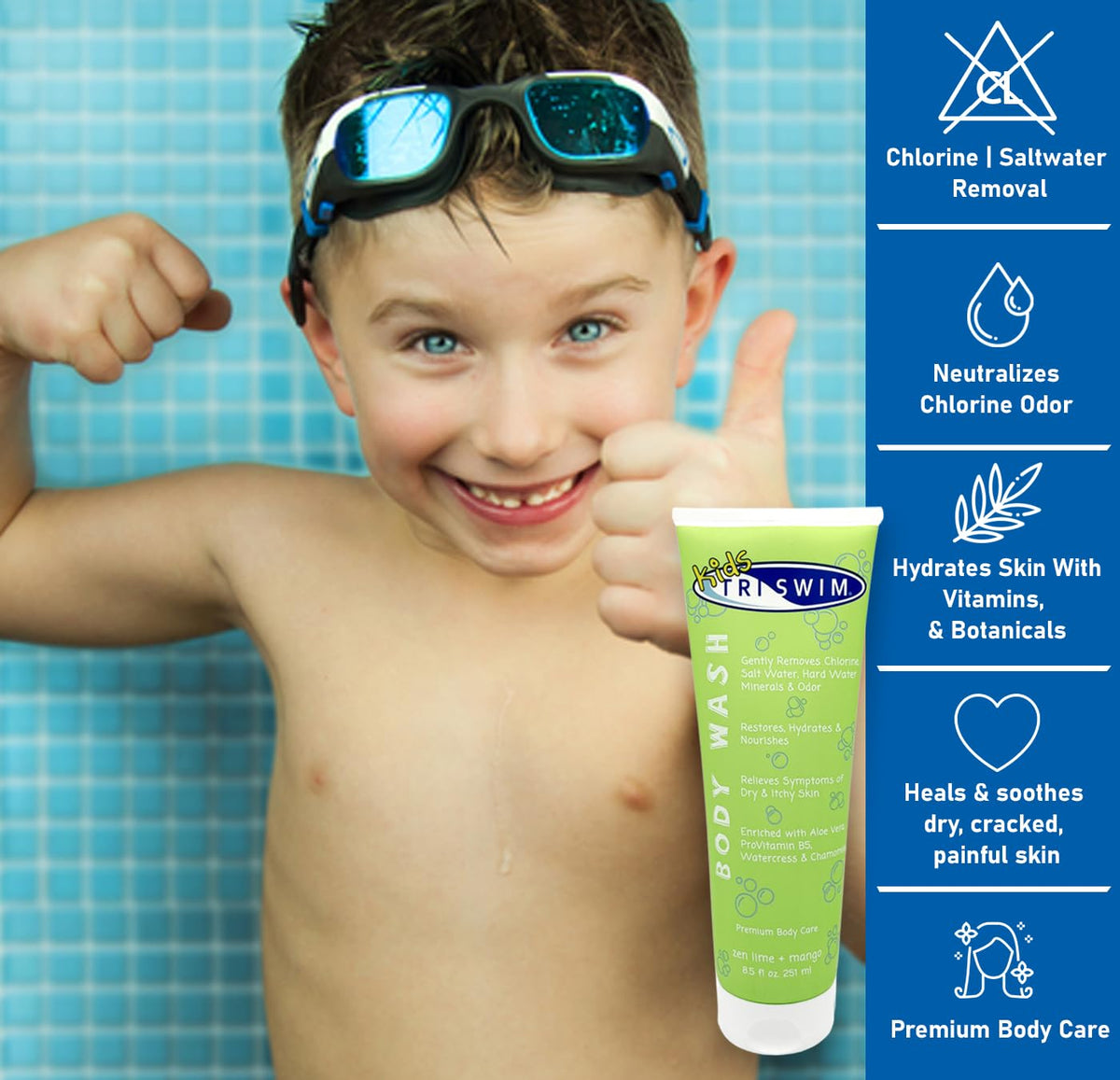TRISWIM pump close-up demonstrating easy one-handed use and safety