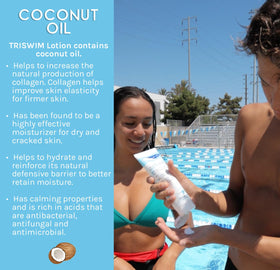 TRISWIM applied on arm after swim to show hydrating benefit