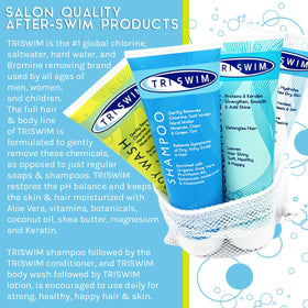 TRISWIM after-swim lotion applied to arm to soothe and hydrate