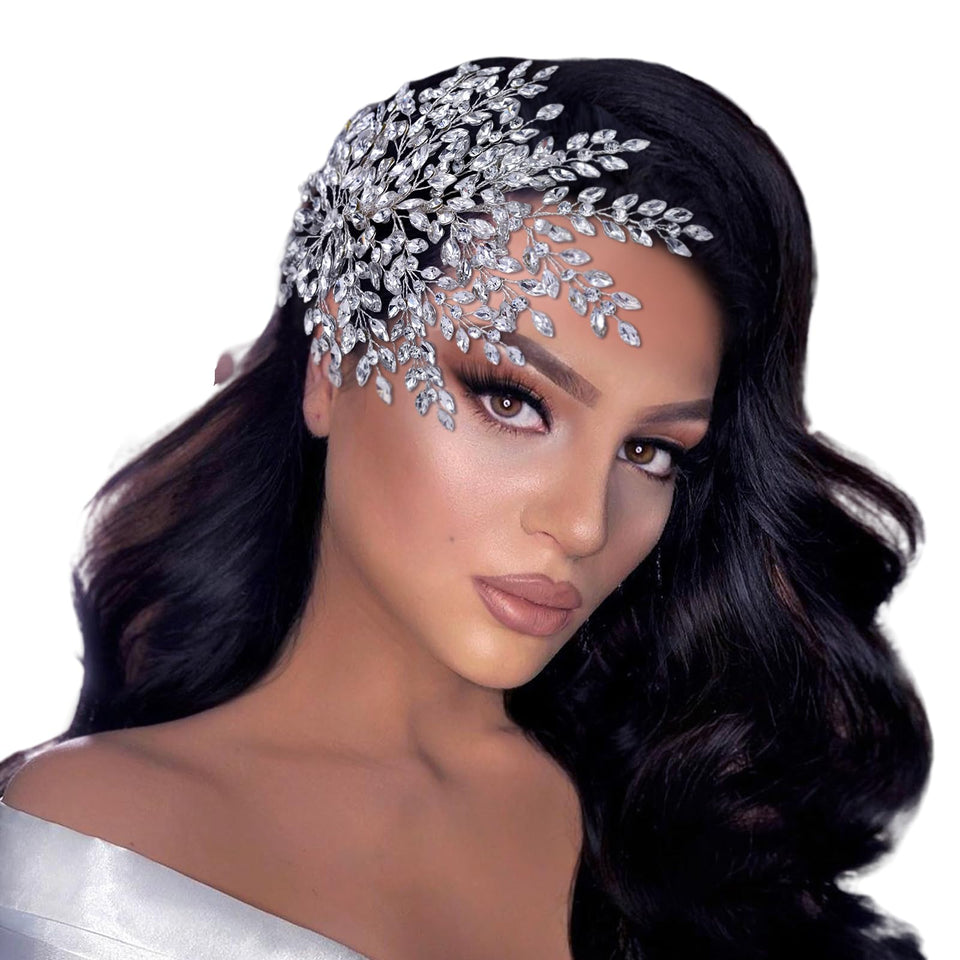 TRiXY front view silver headband showing overall shape and sparkle benefit