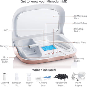 Trophy Skin MicrodermMD LCD display with guided settings for easy treatment control