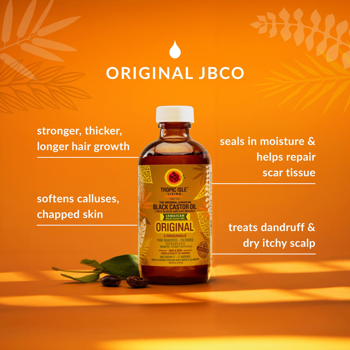 Tropic Isle Living oil texture being poured emphasizing thick nourishing sheen