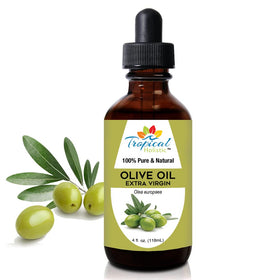 Fresh Tunisian olives with Tropical Holistic oil indicating authentic origin benefit