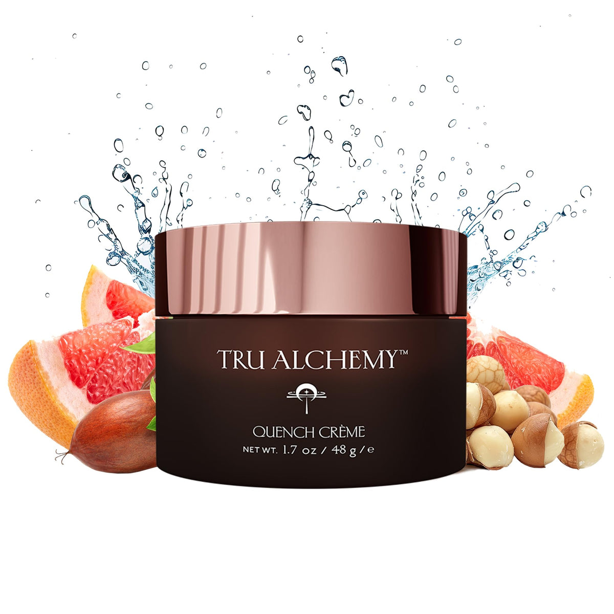 Tru Alchemy jar front view showing clean packaging and daily moisturizer benefit