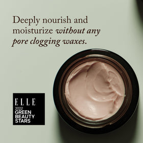 True Botanicals creamy pink texture swipe illustrating rich hydration