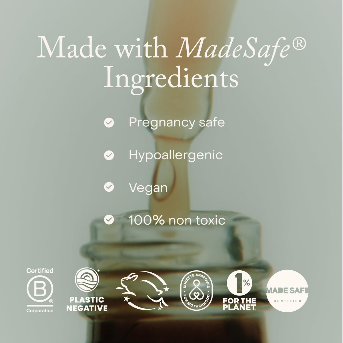 True Botanicals label close-up listing ingredients for transparency and clean formulation