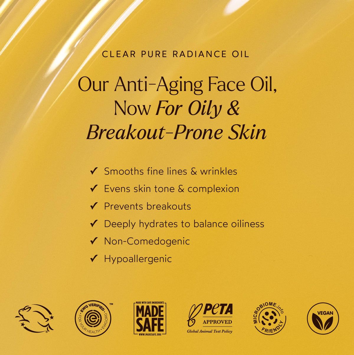 True Botanicals close-up oil drop texture demonstrating quick absorption benefit