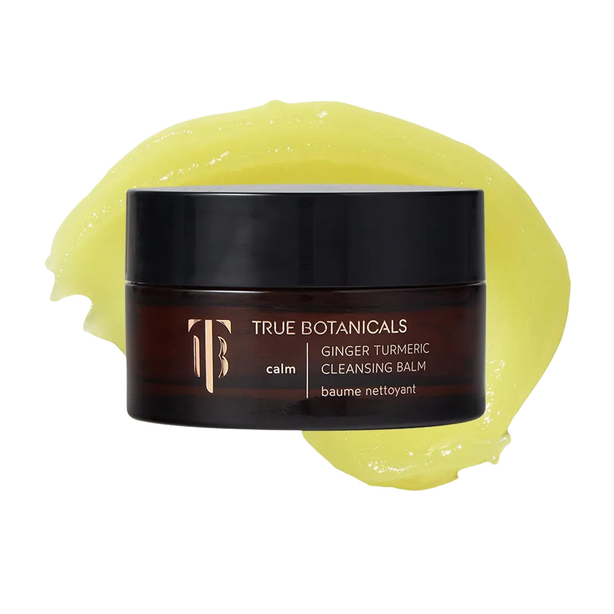 True Botanicals cleansing balm front tub highlighting calming benefits