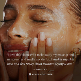 True Botanicals cleanser staged in bathroom for calm, spa-like ritual benefit