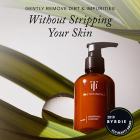 True Botanicals label and pump detail highlighting clean design and easy use