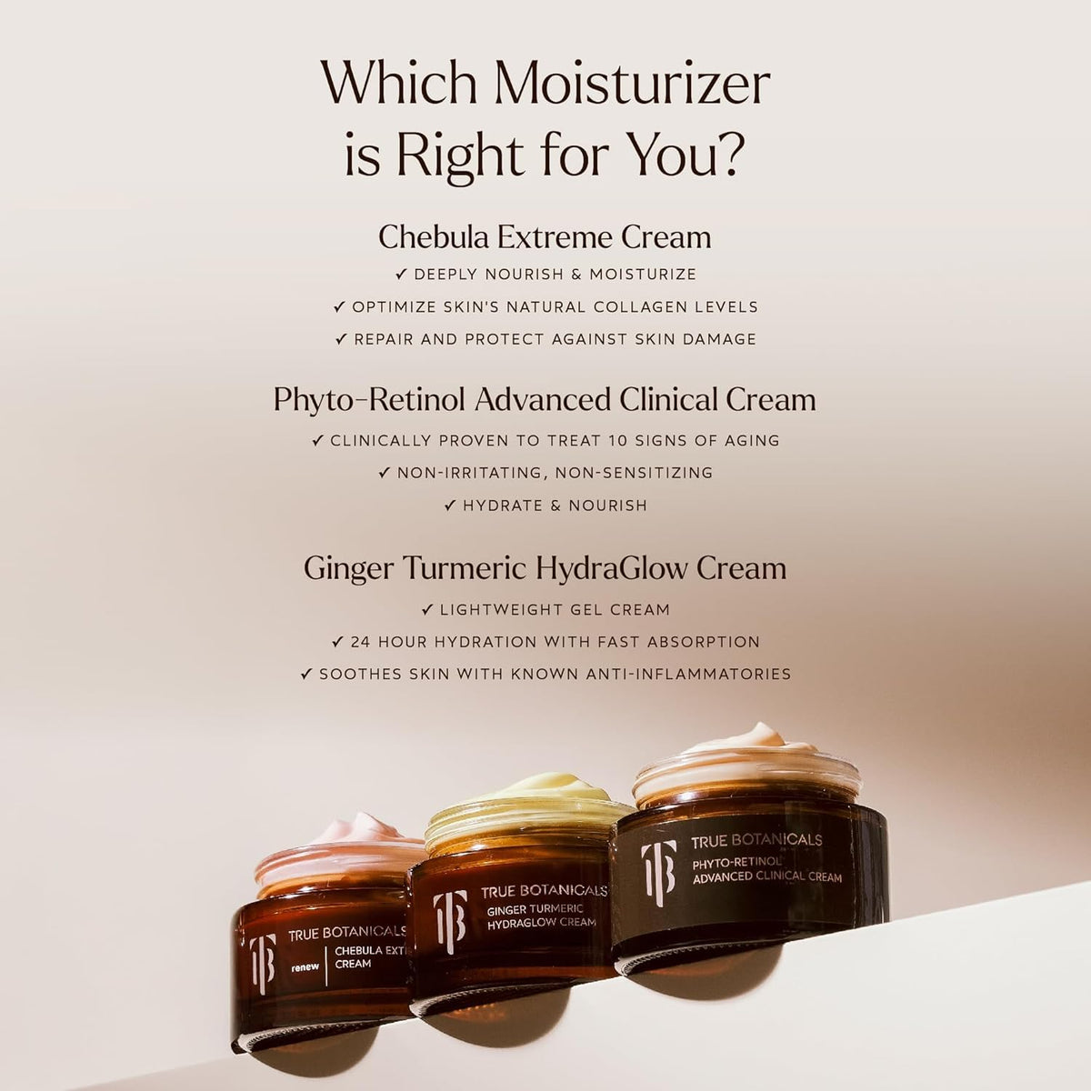 True Botanicals 50 ml size comparison for travel and countertop convenience