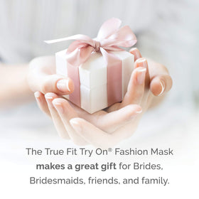 True Fit Try On mask tucked in travel purse showing on-the-go protection