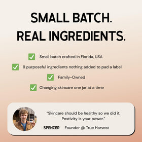 True Harvest side view small batch jar emphasizing handcrafted quality benefit