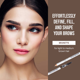 True + Luscious spoolie blending pigment into brows for natural finish benefit