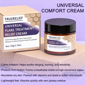 TRUERELIEF propolis and egg yolk extracts illustrating nourishing skin support