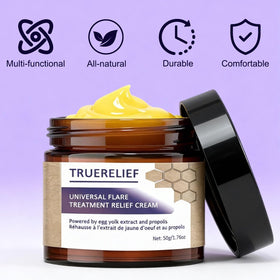 TRUERELIEF packaging label detail showing ingredient transparency and trust