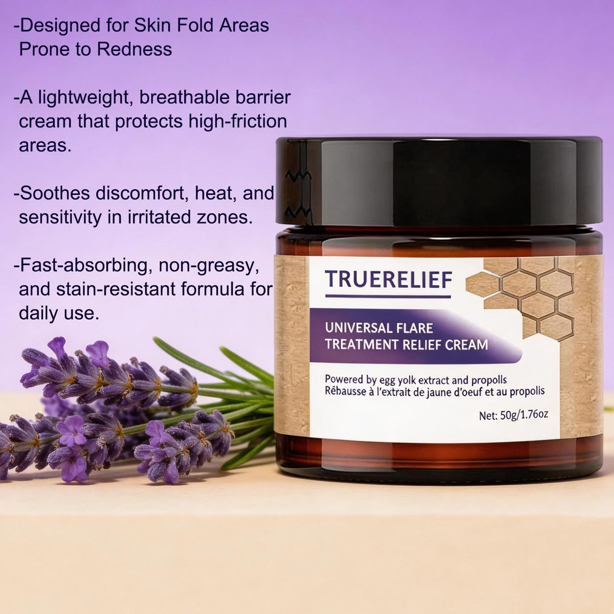 TRUERELIEF texture close-up highlighting creamy balm for easy absorption