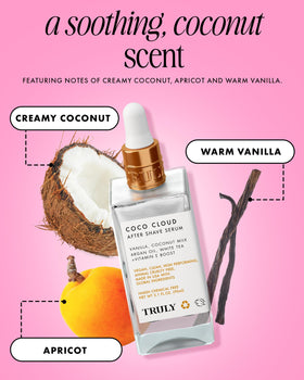Truly applying serum to neck to soothe post-shave redness effectively