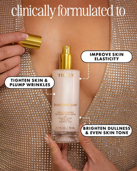 Truly serum texture closeup on skin, showing hydrating, plumping finish