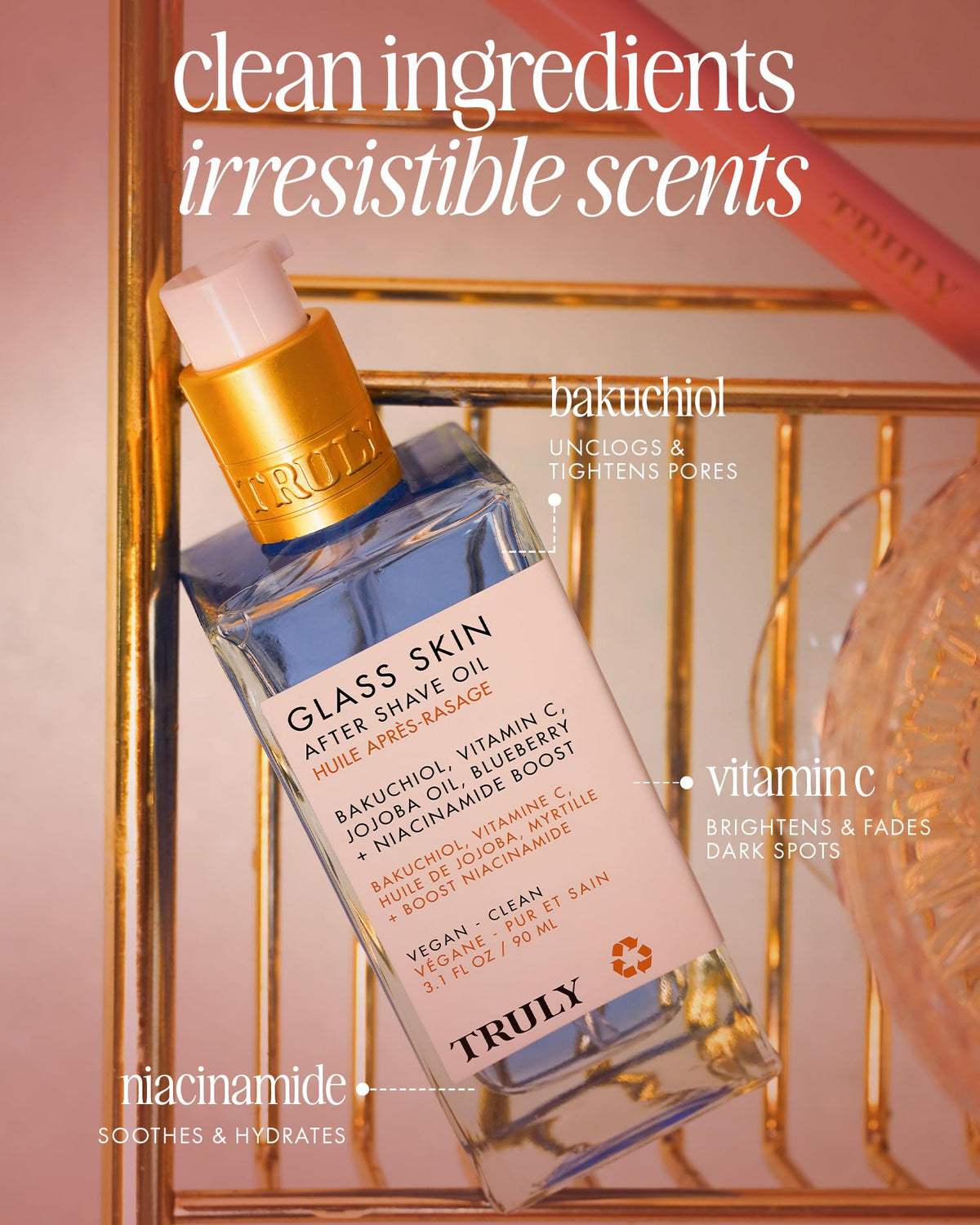 Truly label and ingredient list close-up showcasing key actives
