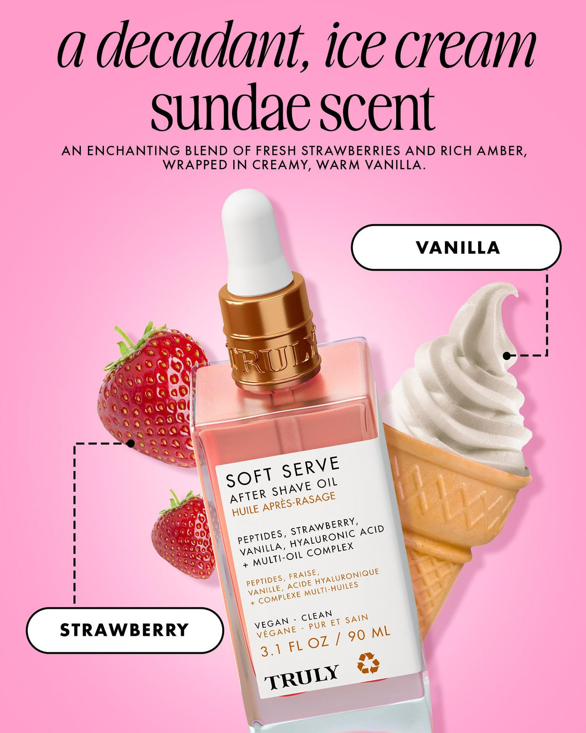 Truly label and ingredients close-up communicating active ingredients and transparency benefit