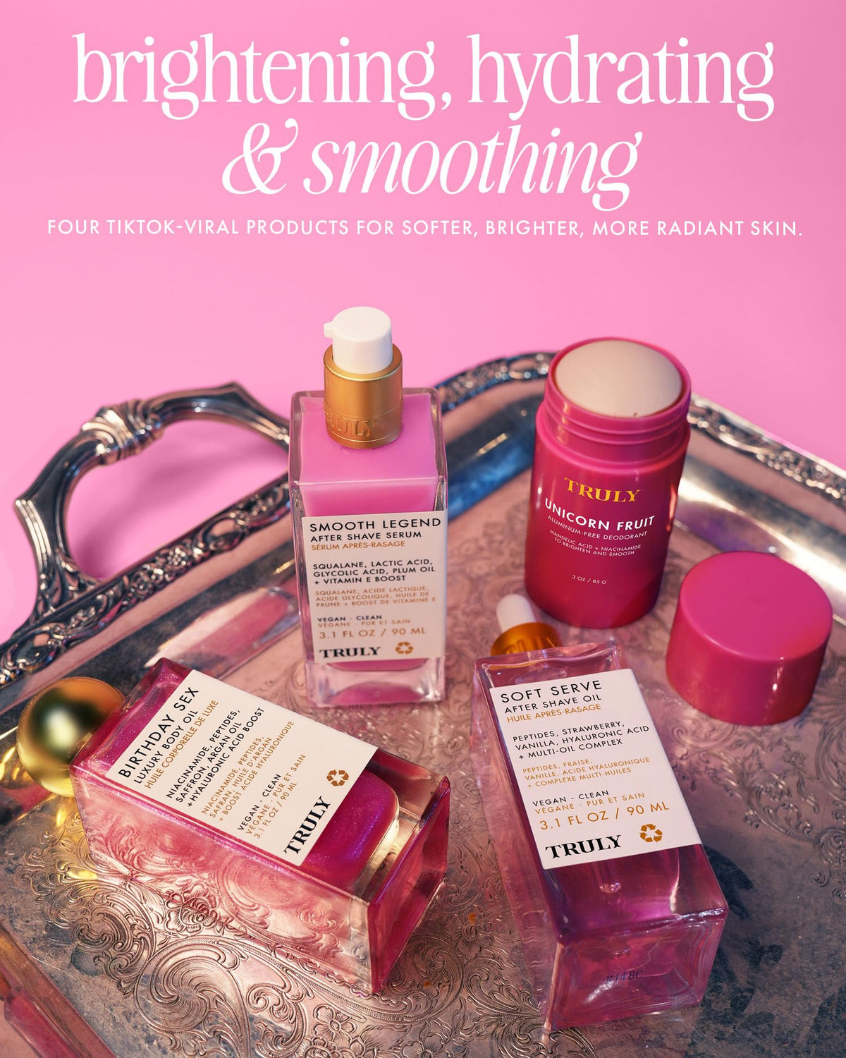 Truly Soft Serve after shave oil pump close-up demonstrating fast soothing hydration
