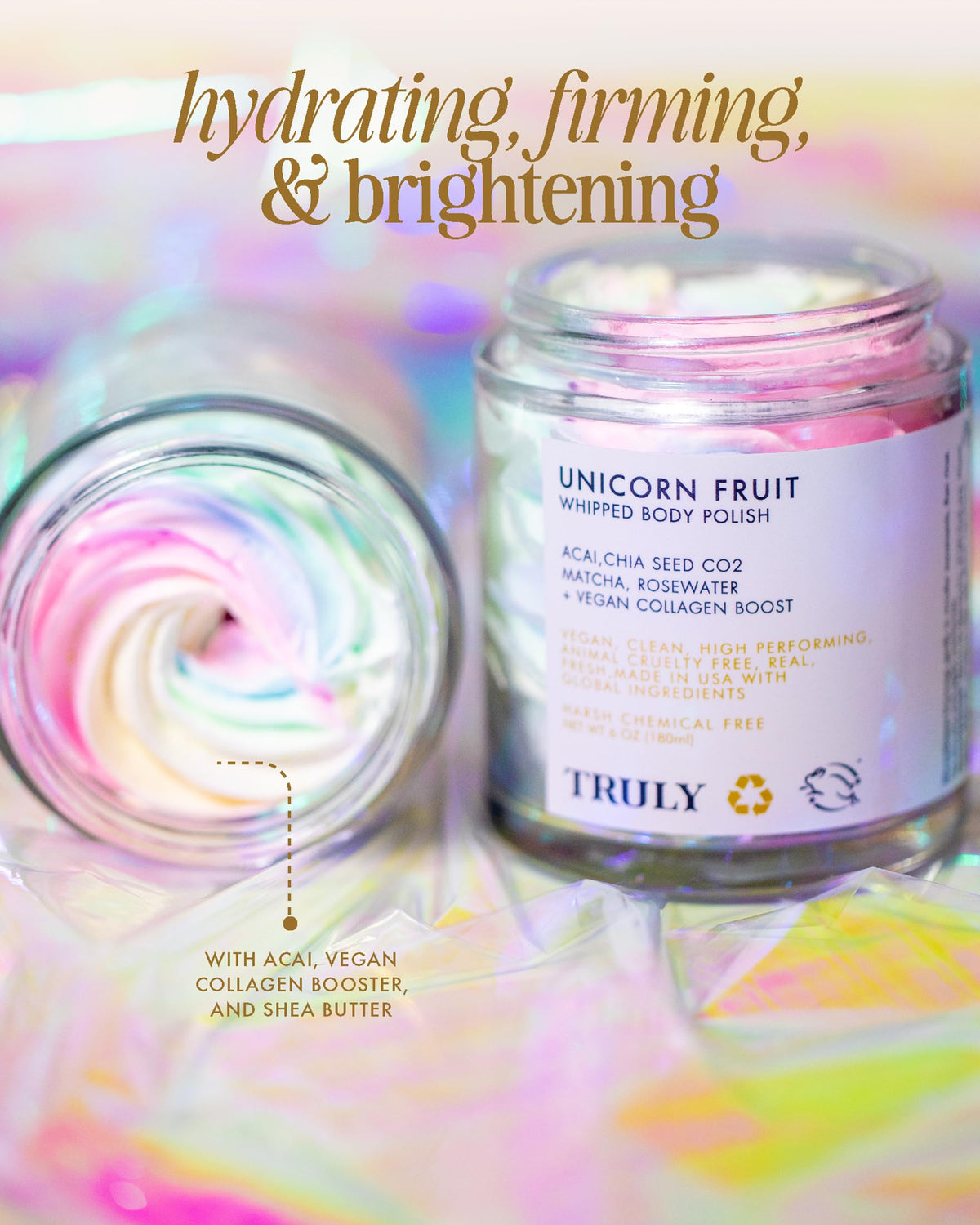 Truly texture close-up of whipped butter emphasizing creamy hydration
