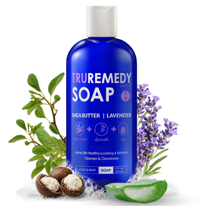 Truremedy Naturals front bottle showing lavender shea hydrating benefits