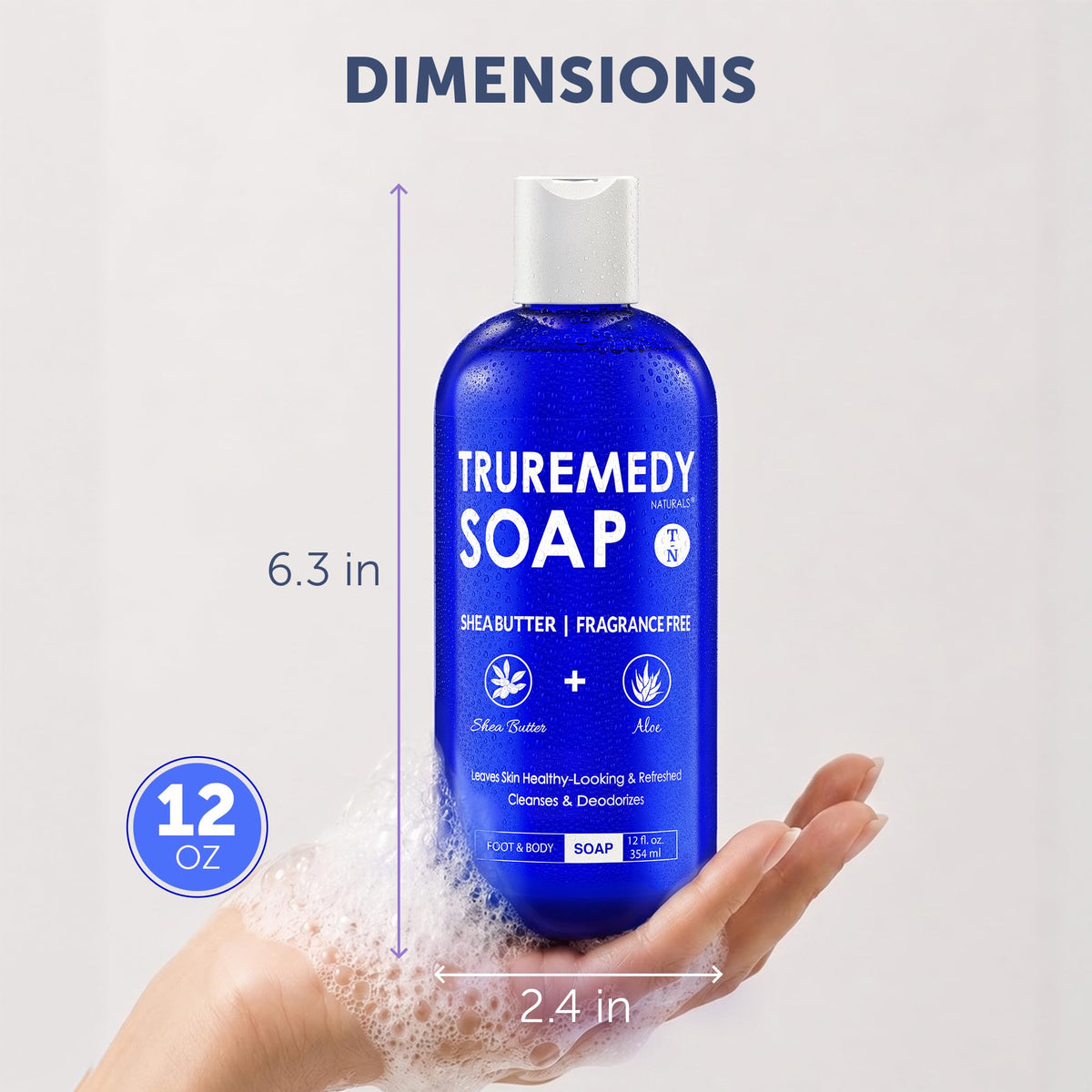 Truremedy Naturals pump dispensing body wash for easy controlled use