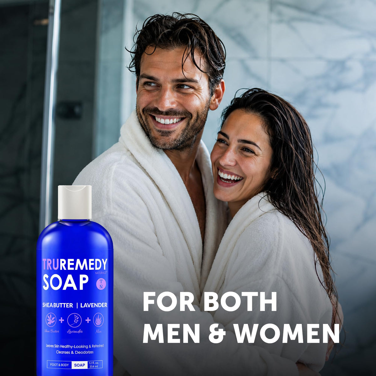 Truremedy Naturals in a calm bathroom scene suggesting spa-like relaxation