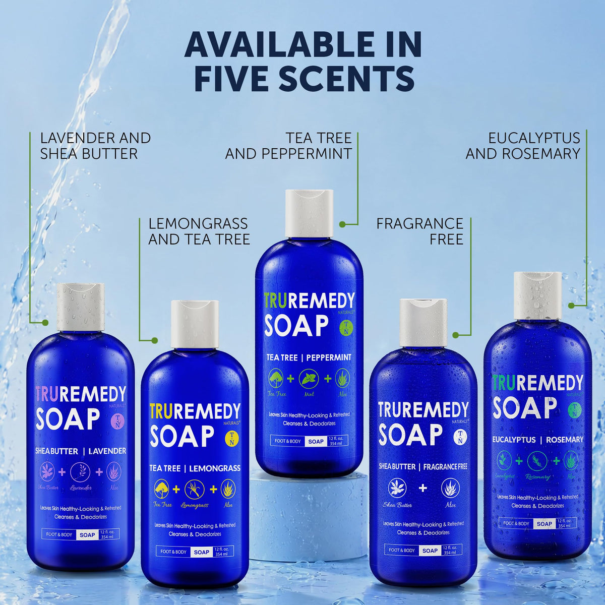 Truremedy Naturals in-shower use demonstrating refreshing cleanse